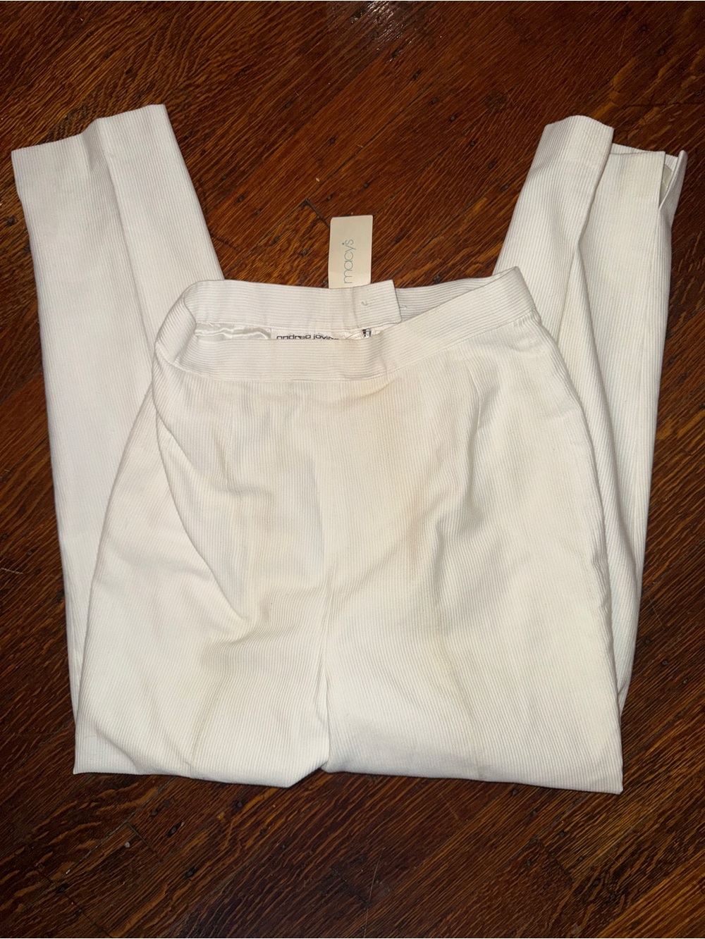 Andrea Jovine White Ribbed Leggings